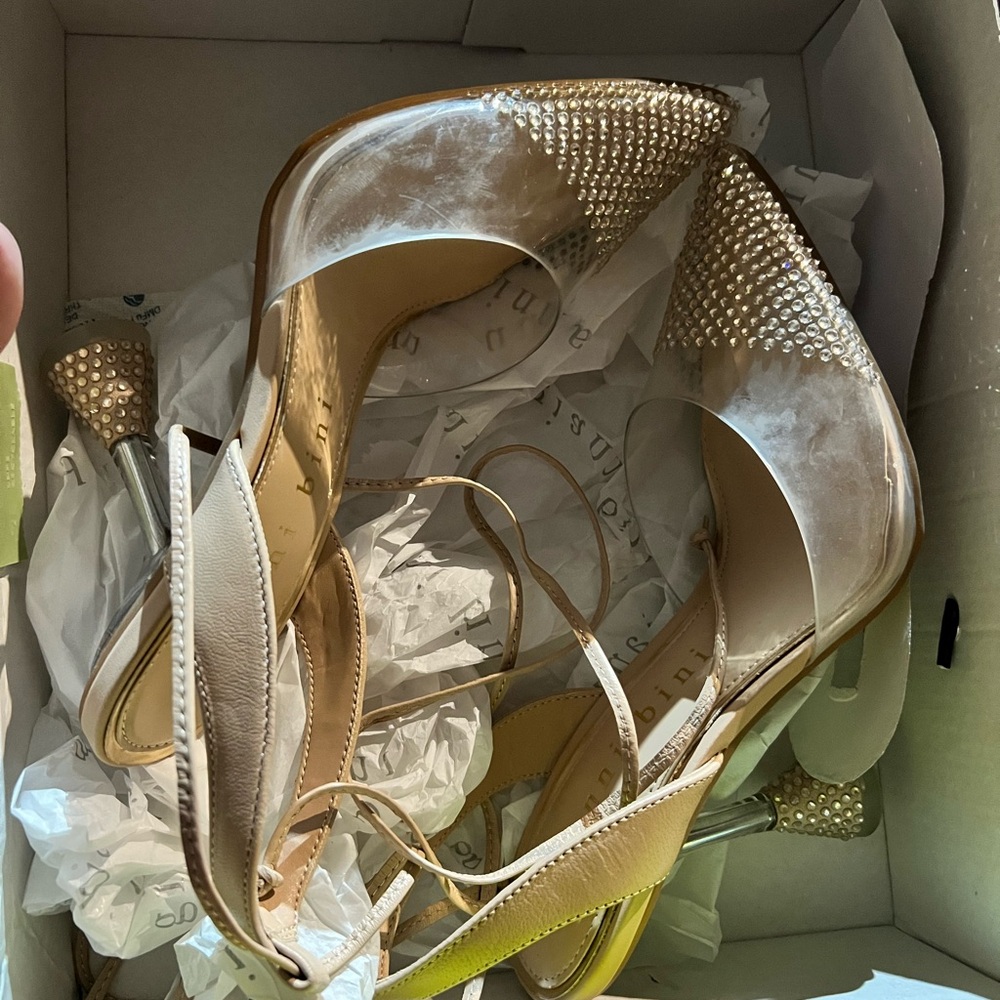 Elegant Gold Studded Women's Heels